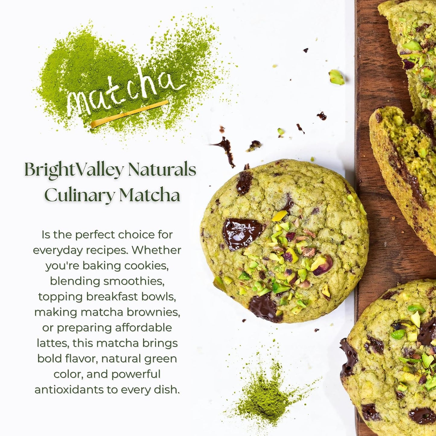 Culinary Premium Grade Matcha Powder – 100% Japanese Matcha, Green Tea Powder for Lattes, Baking &amp; Smoothies, Smooth Flavor, Antioxidants &amp; Clean Energy, Shade-Grown &amp; Stone-Ground – 2 oz