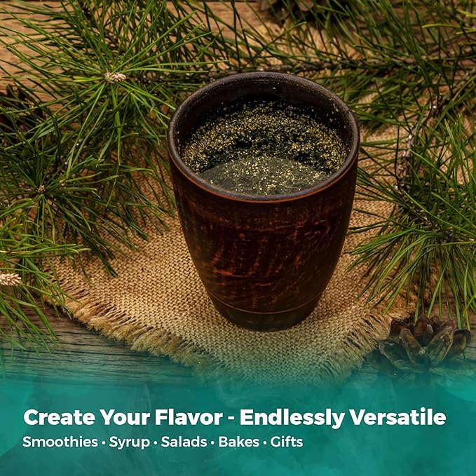 USA Fresh White Pine Needle Tea – 100% Pure Wild-Harvested USA Pine Needles, Fresh Aromatic Herbal Tea, No Additives, Premium Loose Leaf
