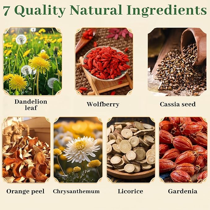Liver & Kidney Detox Tea - Dandelion Wolfberry Tea, 7 Herbal Ingredients Blend, Goji Berry Chrysanthemum Chinese Cassia Seed Kidney Cleanse (2)