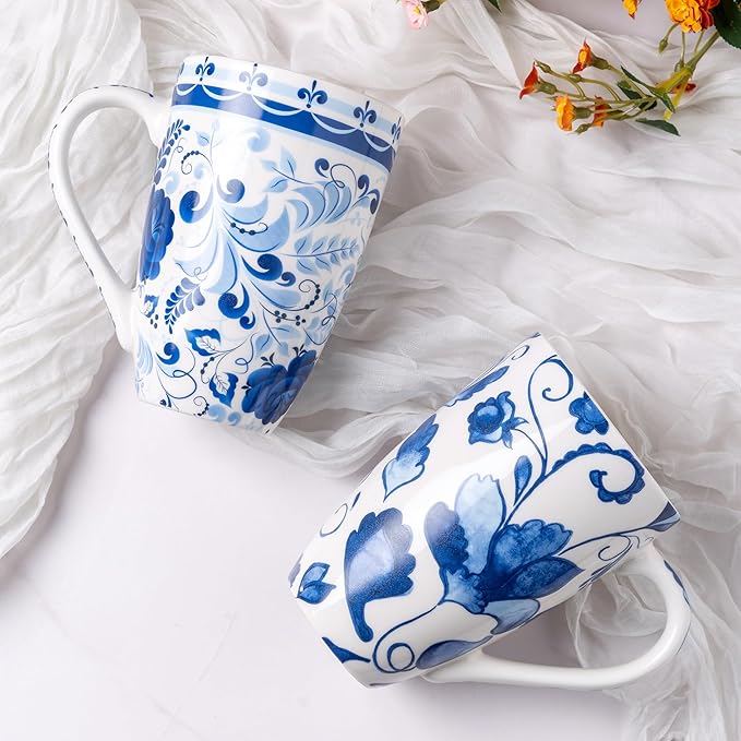 Gbhome Tea Mug with Infuser and Lid, 18 Ounce Large Ceramic Loose Leaf Tea Cup, Microwave, Dishwasher Safe Tea Steeping Mug