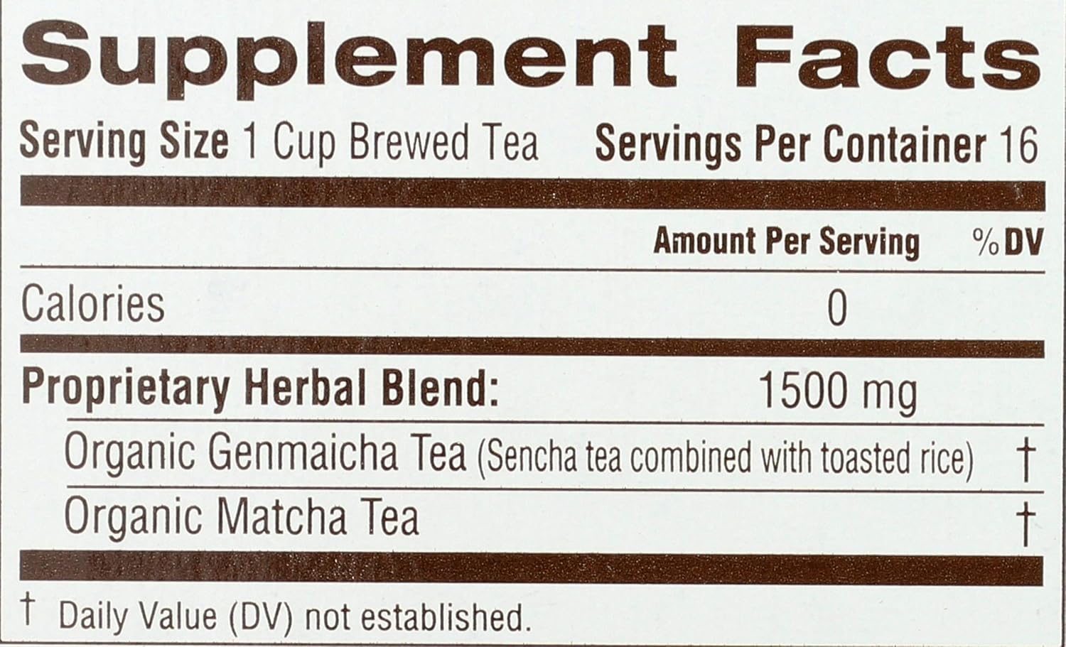 Traditional Medicinals Tea, Organic Green Tea Matcha, Genmaicha, Supports Health, Kosher, Non-GMO, Caffeine-Free, Compostable - 96 Tea Bags (6 Pack)