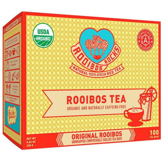 Rooibos Rocks Organic Rooibos Tea Bags - Caffeine-Free, 100 ct