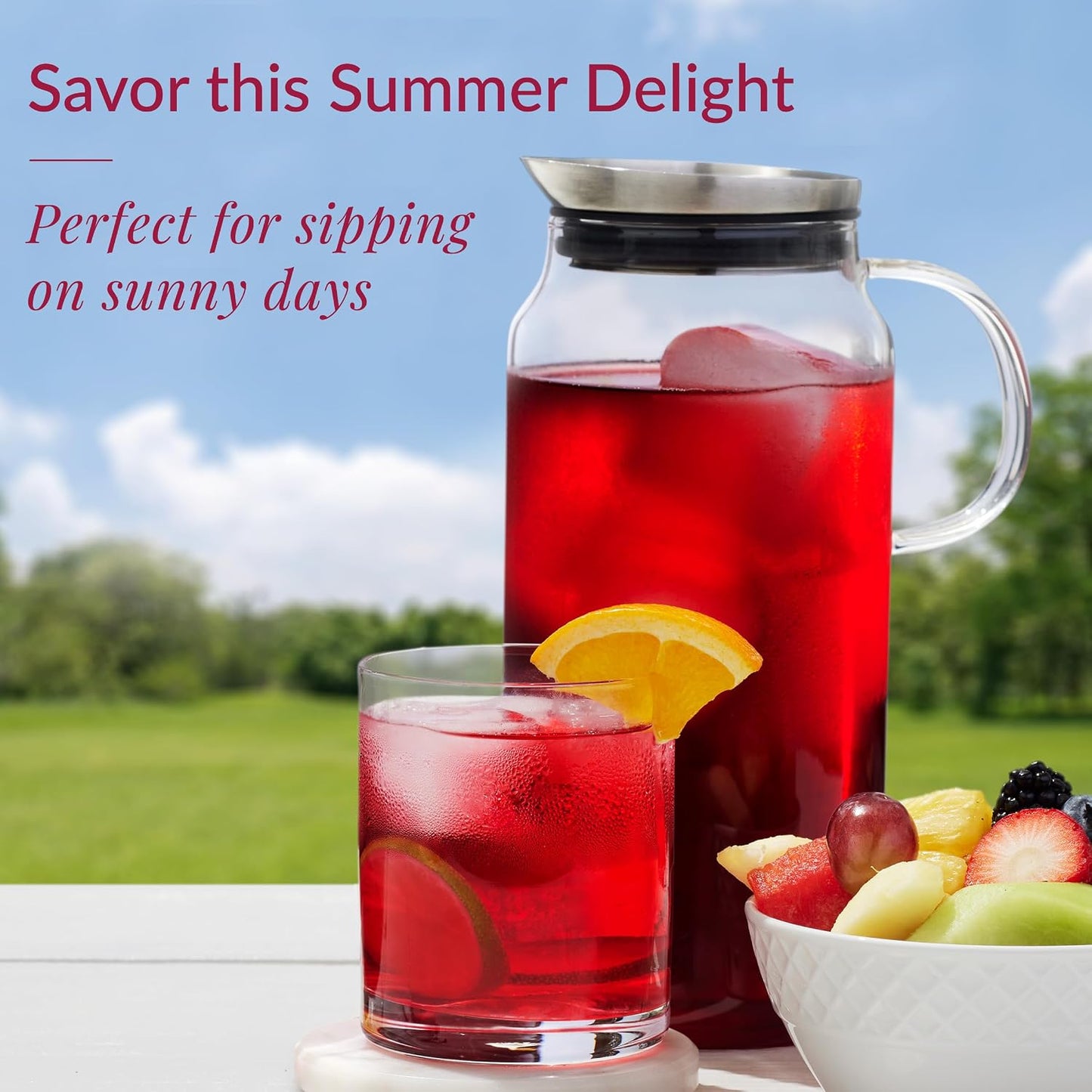 The Republic of Tea Cold Brew Hibiscus Sangria Spice Herbal Iced Tea, 6 Ct | Caffeine Free, Cold Brew Hibiscus with Citrus, Cinnamon and Ginger Spice, No Boiling Water Needed