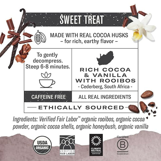 Numi Organic Chocolate Rooibos Tea, 16 Tea Bags (Pack of 3), Red Tea with Cocoa, Honeybush & Vanilla (Packaging May Vary)