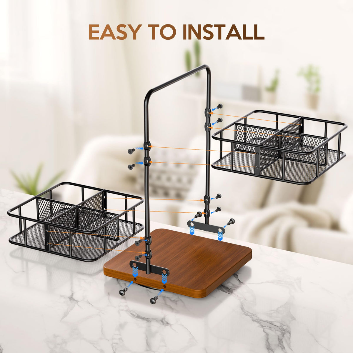 Tea Bunch Rotating 2 Tier Tea Bag Organizer, 360° Spinning Teabag Organizer