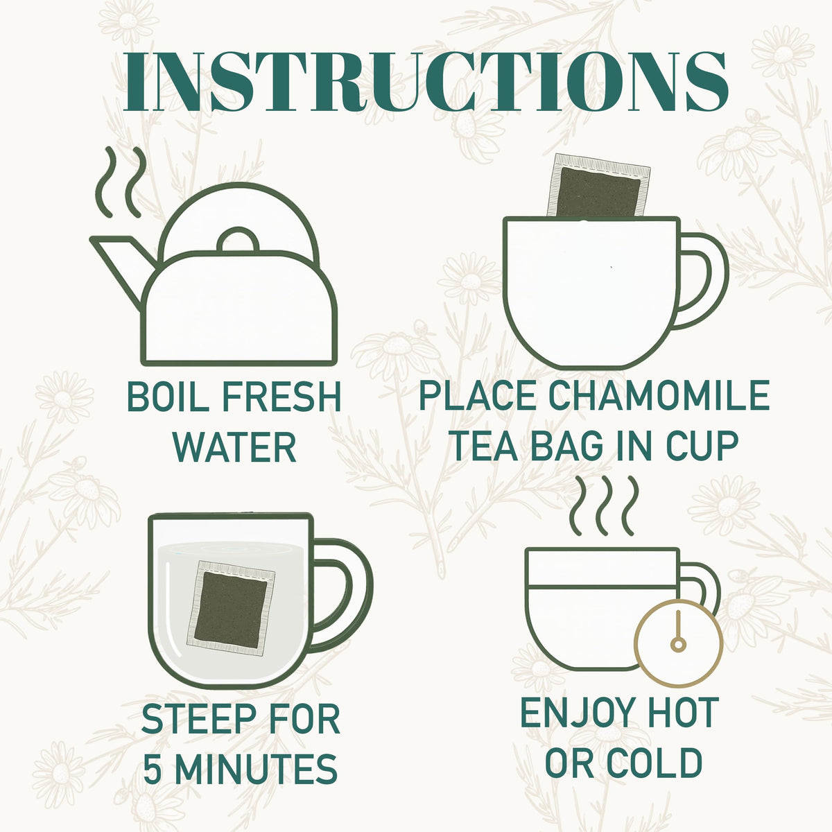 Hyleys Chamomile Tea Organic, Caffeine Free Herbal Tea, 100 Tea Bags