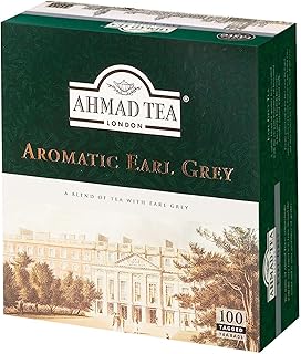 Ahmad Tea Black Tea, Earl Grey Aromatic Teabags, 100 ct - Caffeinated and Sugar-Free