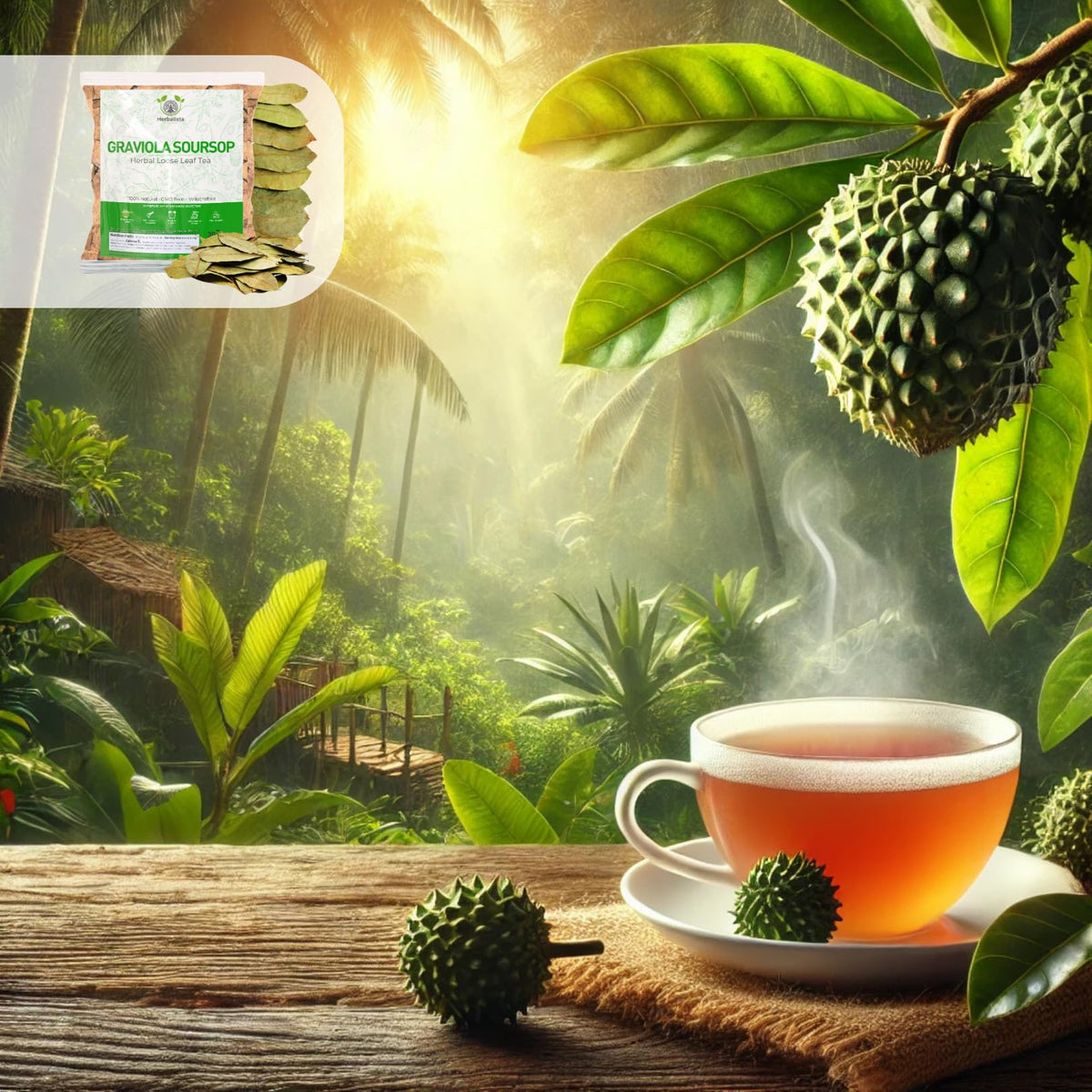 Herbalista - Premium Whole Dried Graviola Soursop Leaf (4 oz | 350+ Leaves) | 100% Natural Hoja de Guanabana | Fresh