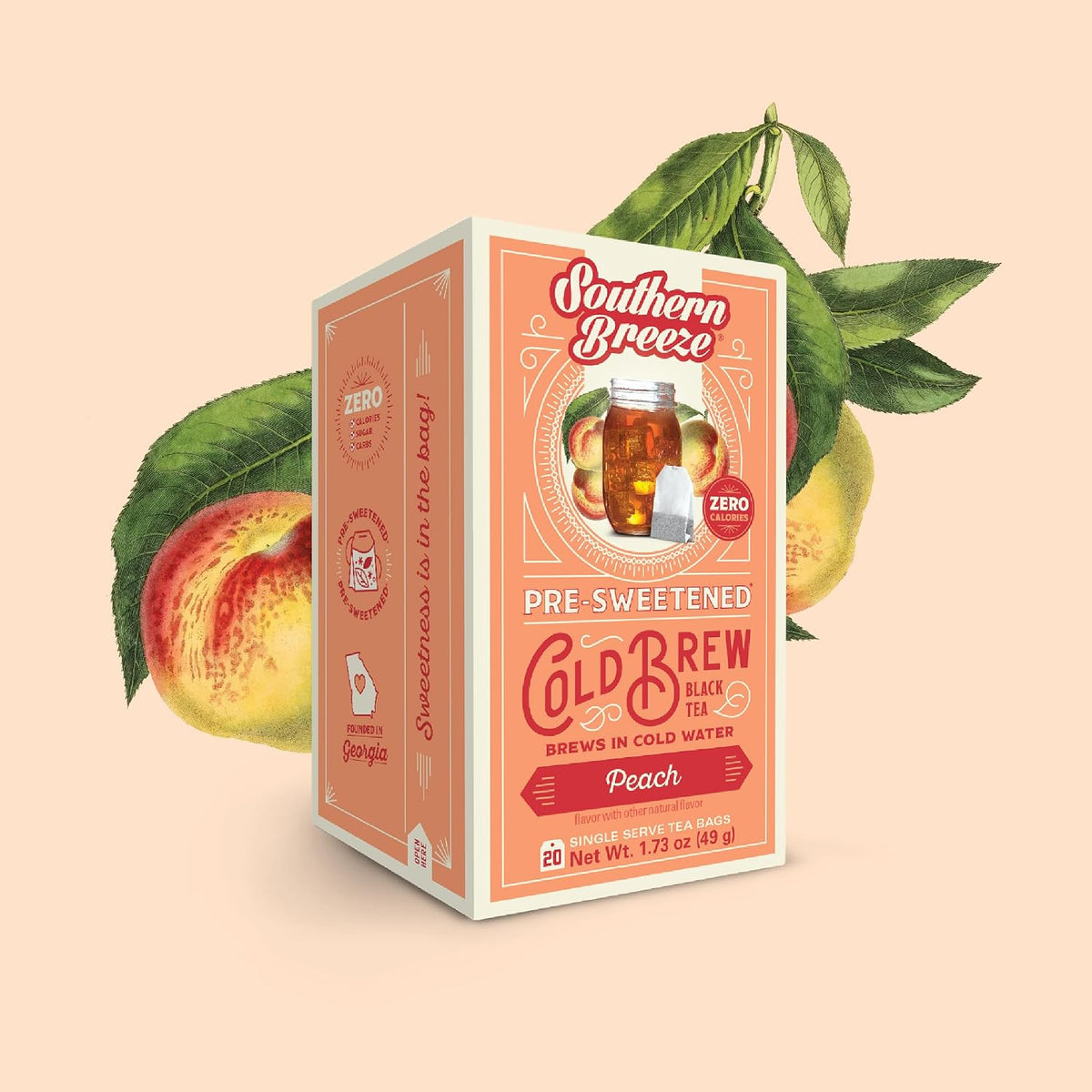 Southern Breeze Cold Brew Sweet Tea Peach Iced Tea 20 Tea Bags