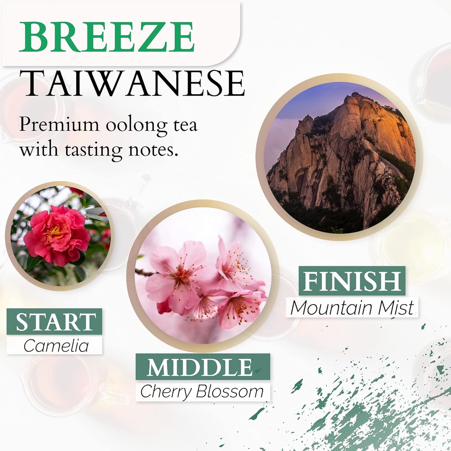 Taiwan High Mountain Oolong Tea 100% Organic, Hand Crafted, Powerful Antioxidant And Biodegradable Tea bag, Pack Of 3 (45 Count) | By T SECRETEA, Breeze