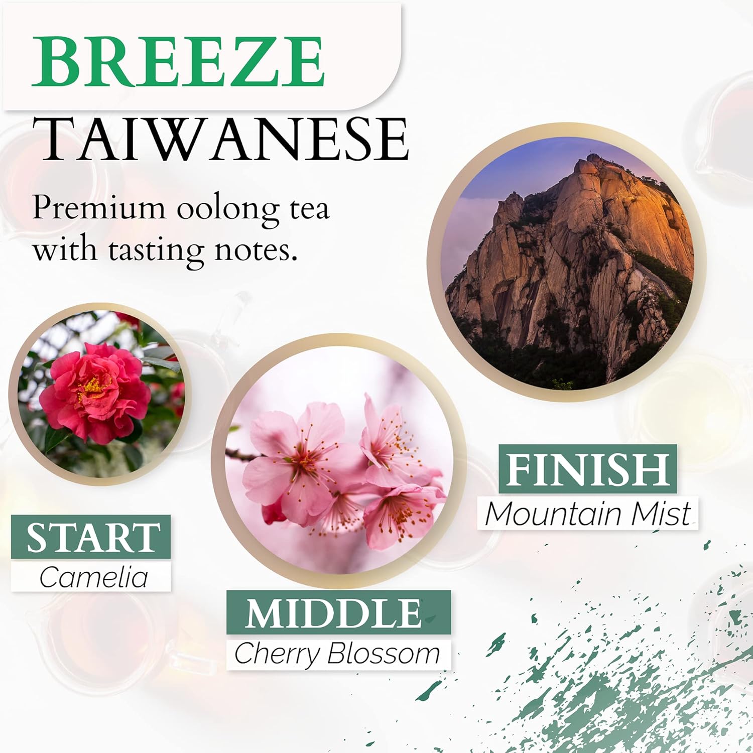 Taiwan High Mountain Oolong Tea 100% Organic, Hand Crafted, Powerful Antioxidant And Biodegradable Tea bag, Pack Of 3 (45 Count) | By T SECRETEA, Breeze