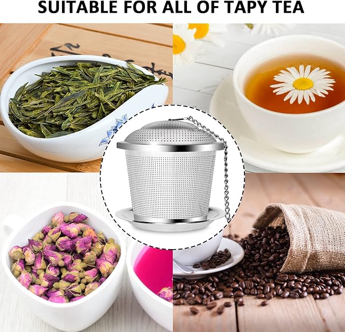Numola Tea Infuser for Loose Tea, Loose Leaf Tea Infusers Set, Fine Mesh Tea Steeper with Spoon and Drip Trays