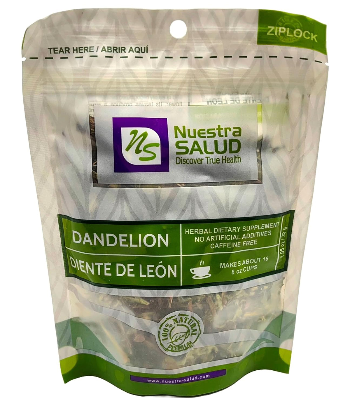 Roasted Dandelion Root Tea - Herbal Tea - For the Maintenance of Good Health - Zip-Lock (30g) 1.05oz - 100% Natural Diente de Leon Te
