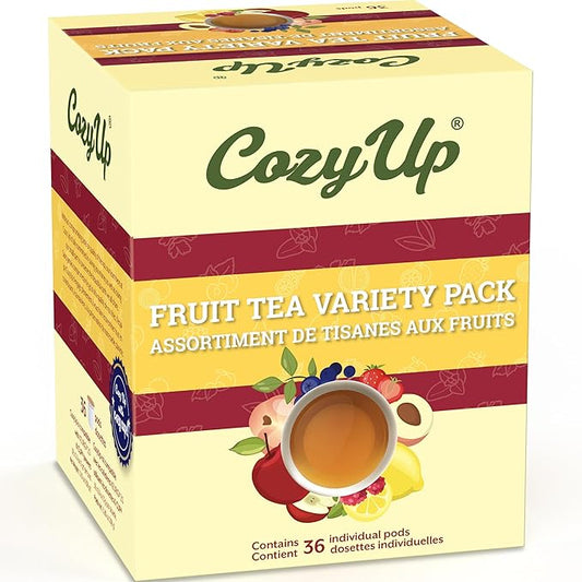 Cozy Up Iced Sweet Fruit Black Tea K-Cup Variety Pack, 36 Count - Compatible with Keurig Brewers, Includes Lemon, Tropical, Berry, Passion Fruit