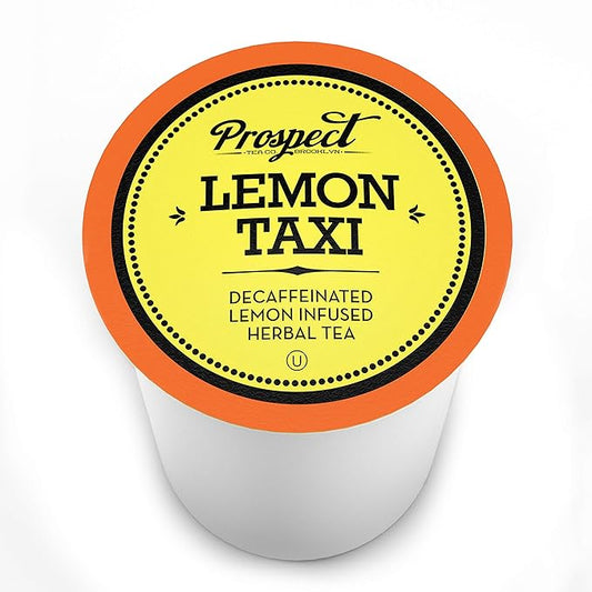 Prospect Tea Co. Decaffeinated Lemon Taxi Herbal Tea Pods Compatible with K Cup Brewers Including 2.0, 40 Count
