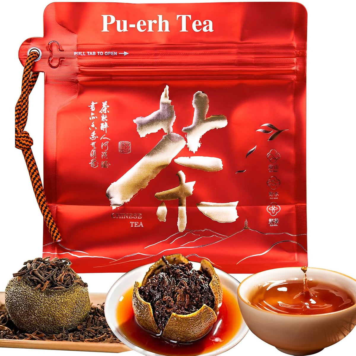 CHADUO Tangerine Peel Puerh Tea Xinhui Dahonggan Orange Peel Puer Xinhui Chenpi Pu'er Da Hong Gan Mandarin Orange Peel Puerh