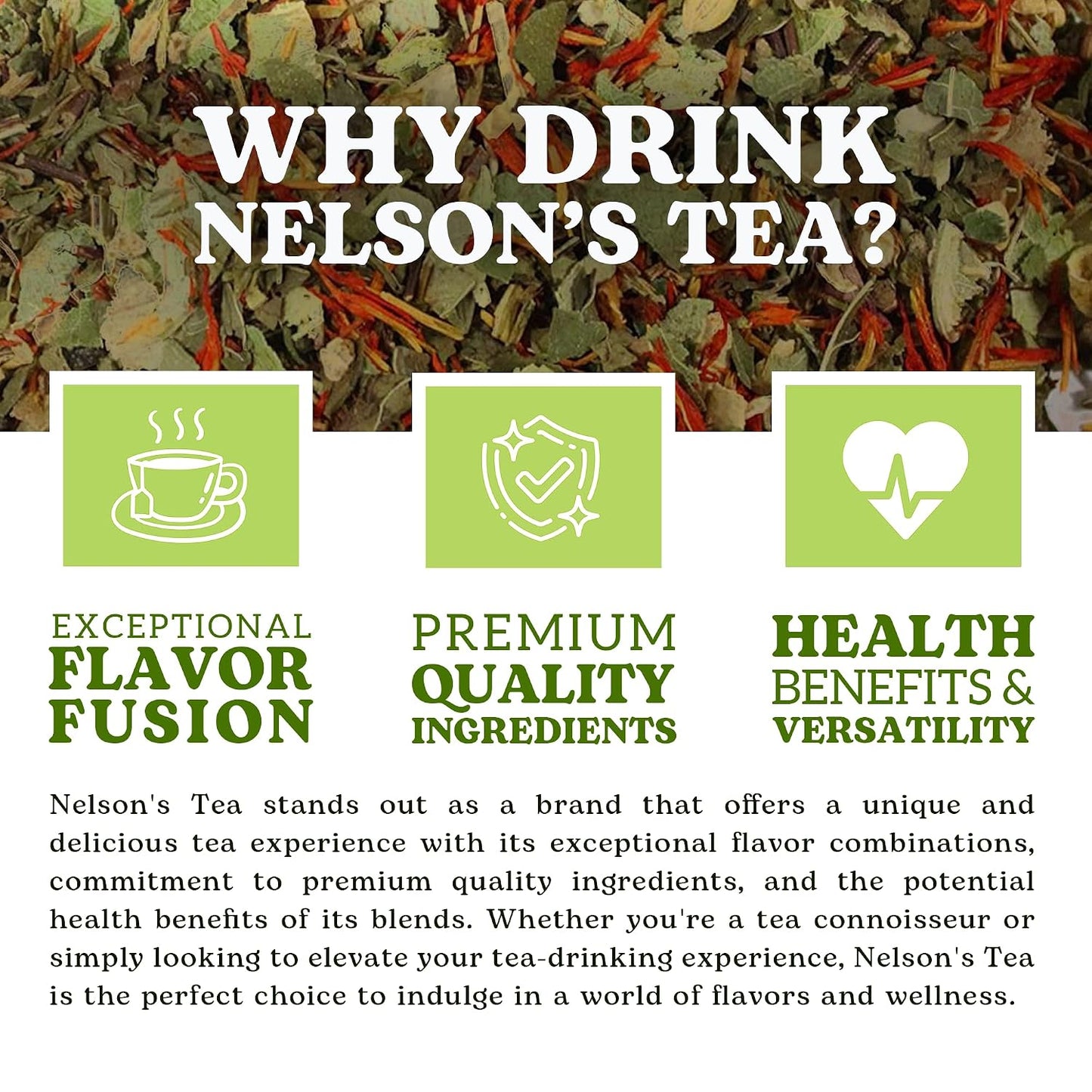 Nelson's Tea Watermelon Mint Green Rooibos Loose Leaf Tea, Sample 0.4 Oz | Echinacea • Caffeine Free • Tea • Rooibos • Caffeine Free Loose Leaf Tea • Watermelon • Mint