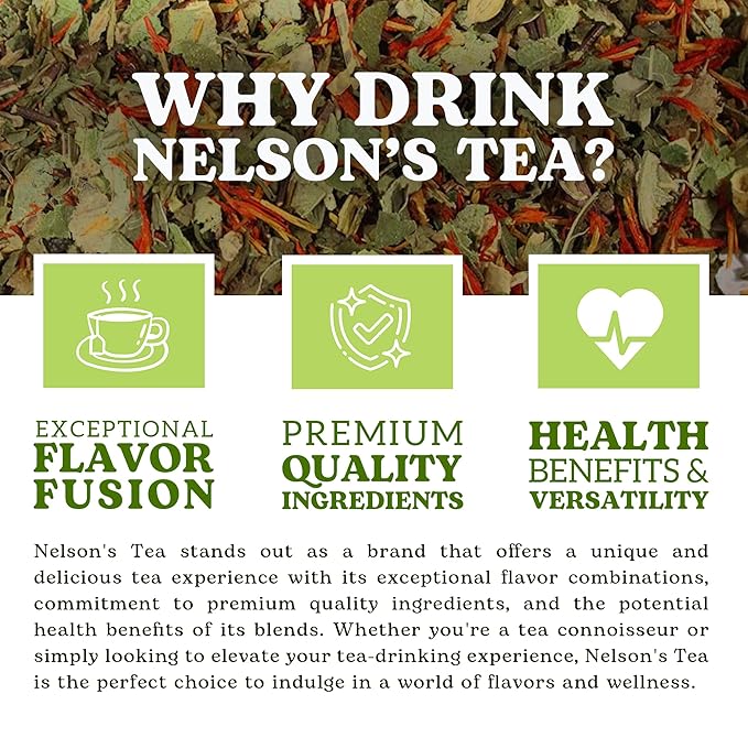 Nelson's Tea Watermelon Mint Tea Loose Leaf - Caffeine Free Green Rooibos Tea with Spearmint, Echinacea, Linden Leaf, Coriander