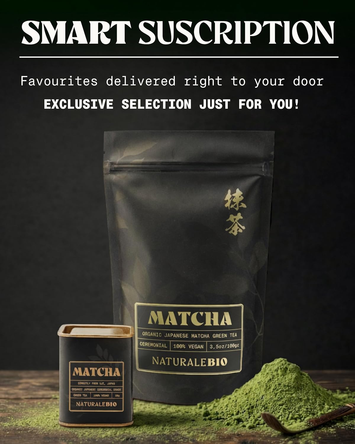 NaturaleBio Matcha Green Tea Powder. Ceremonial Grade Organic, 3.5 oz. From Uji, Kyoto for Traditional Japanese Tea Ceremony. Matcha Powder Free of Added Sugars and Preservatives.