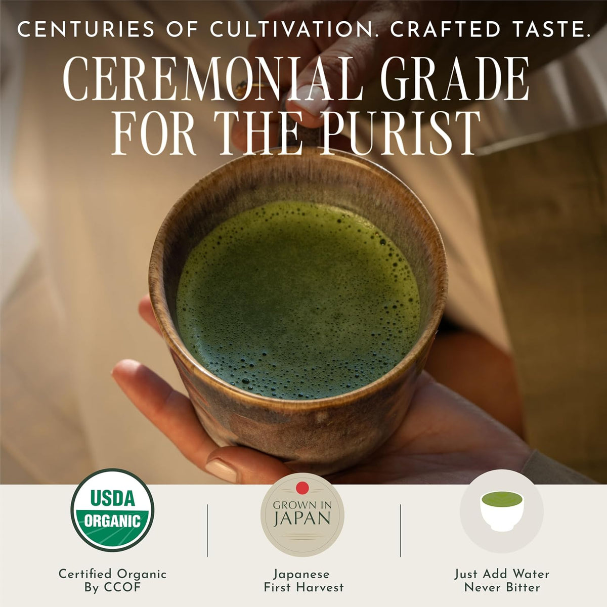Encha Matcha Powder, Organic Ceremonial Grade, 500g/1.1lbs Bulk Size