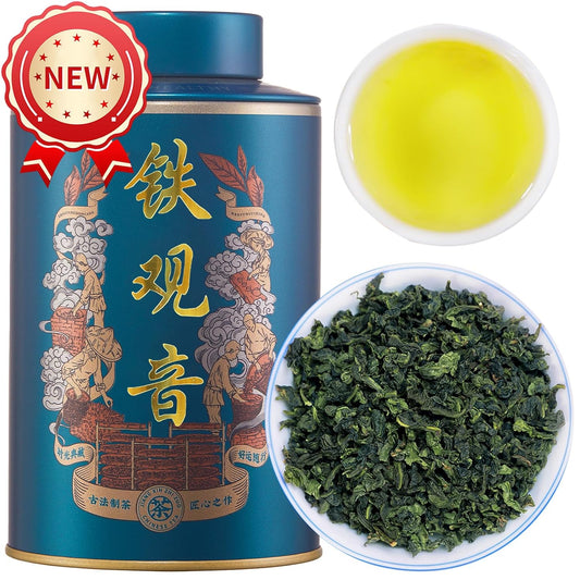 XIXICHA Anxi Tie Guan Yin Oolong Tea Tieguanyin Tea Iron Goddess Oolong Tea Long Lasting Orchid Fragrance Premium Chinese tea High Mountain oolong Tea Grade AAA （100 cups）安溪铁观音 浓香型 5.29oz/150g