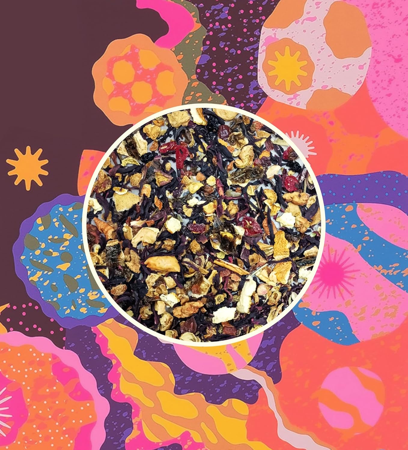 Carnival Mixed Fruit Tea Blend – Loose Leaf Herbal Tea with Strawberry, Apple, Peach, Raspberry, Blackcurrant, Hibiscus, Orange Peel, Lime & Rosehip - Caffeine Free & Antioxidant-Rich - 50g Tin, 18–20 Cups