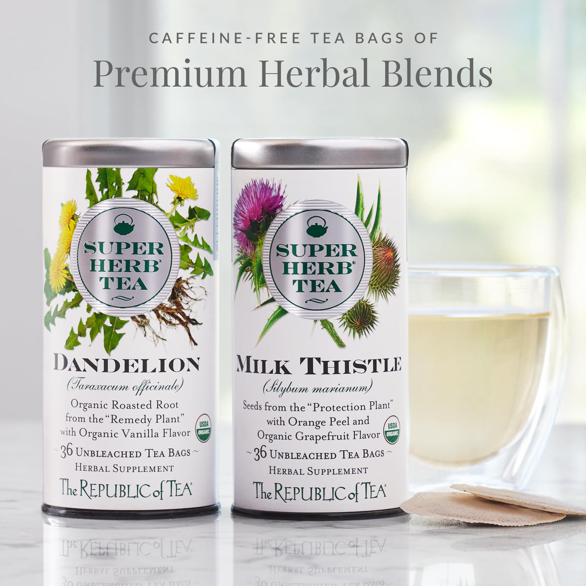 The Republic of Tea — Organic Elderflower SuperHerb Tea Tin, 36 Herbal Tea Bags, Naturally Caffeine-Free