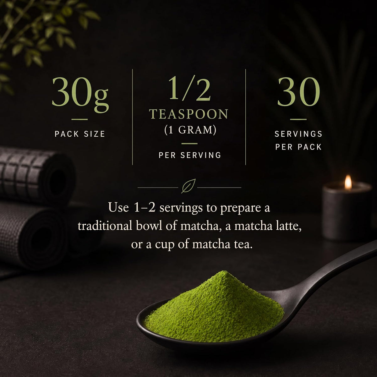 Matcho | Ceremonial Grade Matcha Powder – Organic Japanese Matcha Green Tea Powder | Uji Matcha | Matcha Ceremonial Grade | USDA Organic | 30 Servings