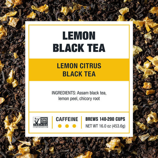 Tiesta Tea - Lemon Black Tea, Loose Leaf, Lemon Citrus Black | Premium High Caffeinated Blends, Make Hot or Iced, Brews Up to 200 Cups, 16 Ounce Resealable Bulk Pouch