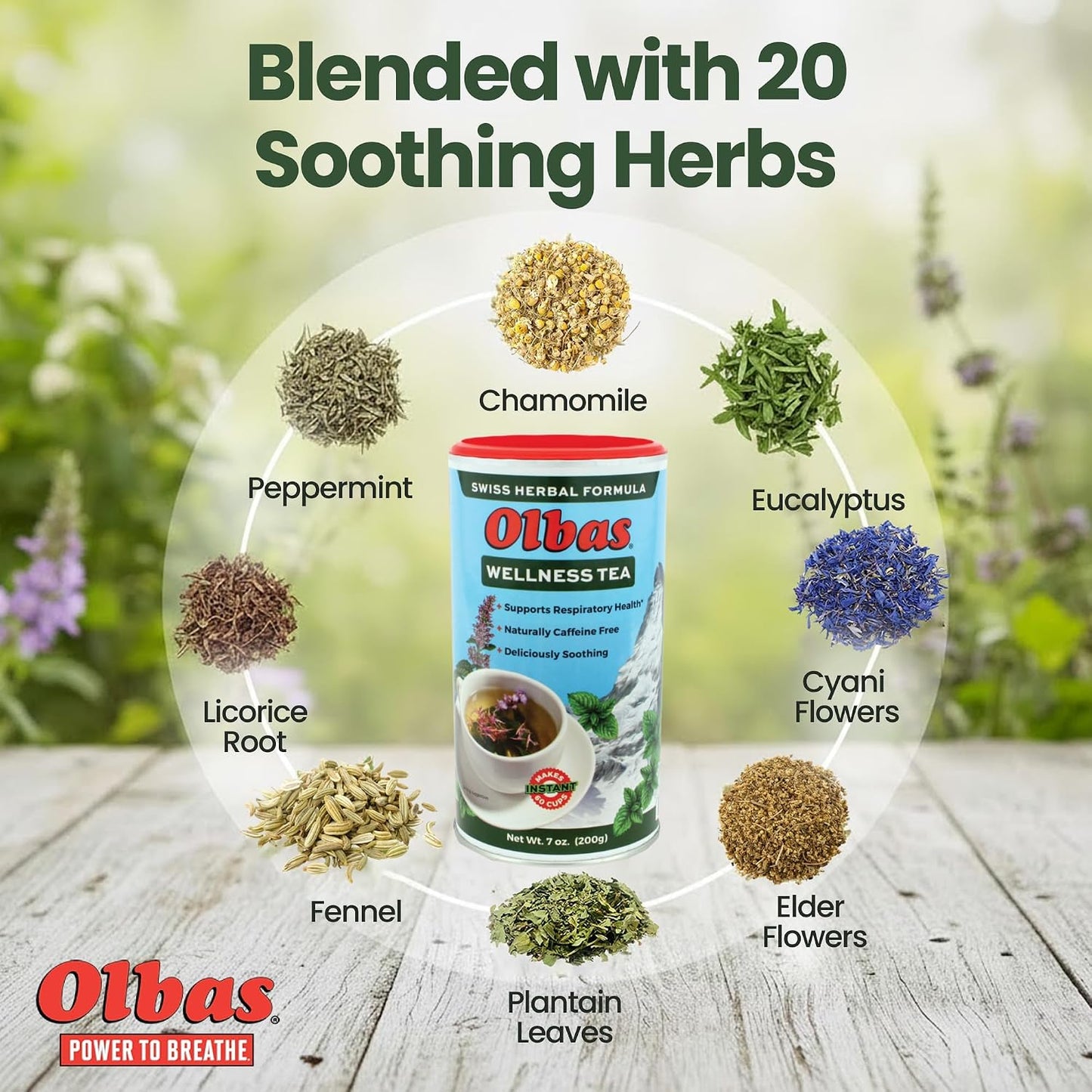 Olbas Herbal Tea 7 Ounce 2 Per Case, Swiss Herbal Blend | With 20 Soothing Herbs &amp; Essential Oils, Sore Throat and Stress Relief Tea, Warming Comfort, Calms Stomach, Power to Breathe