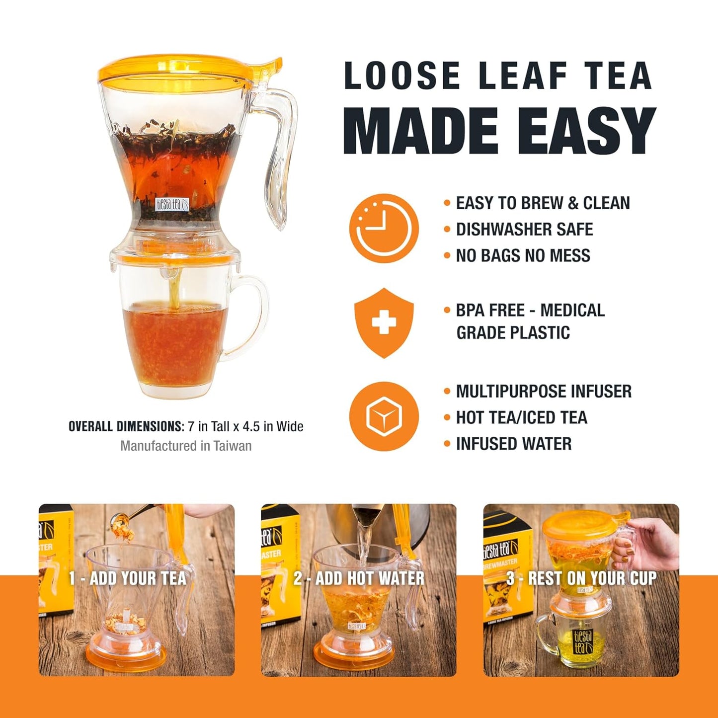 Tiesta Tea's Fruity Tea Sampler Dry Flight Set & Brewmaster Infuser Bundle