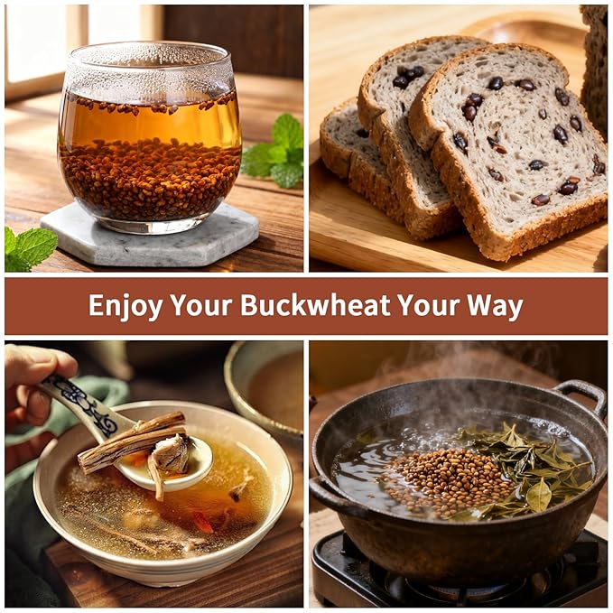 ANTAKUBU Tartary Buckwheat Tea, 280g (9.88oz), Roasted Black Buckwheat, 100% Natural, Gluten-Free