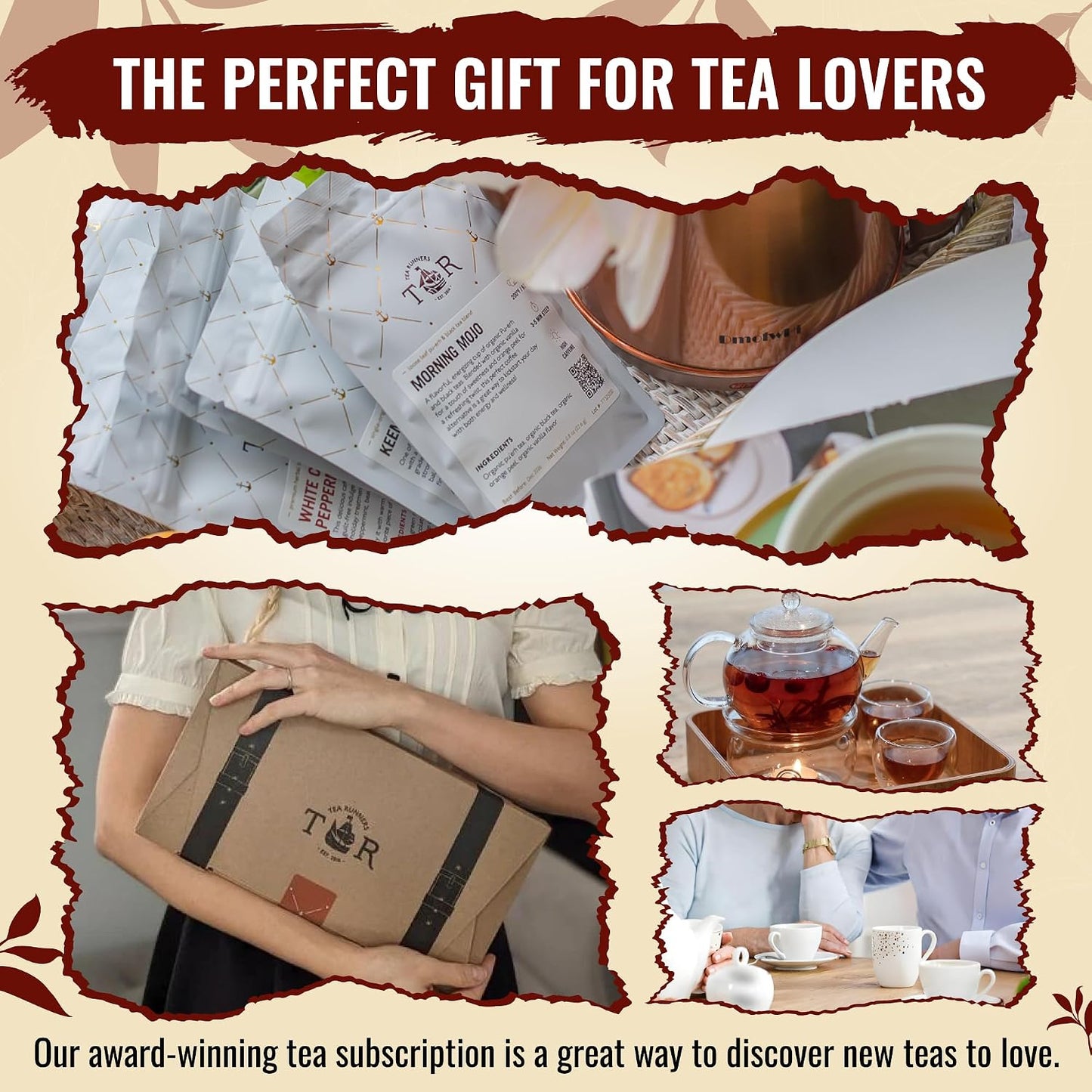 Tea Runners Breakfast Teas Variety Pack – English Breakfast, London Breakfast, Irish Breakfast, China Breakfast &amp; Morning Mojo – Premium Loose Leaf Black Tea Sampler – 0.75 oz Each, Pack of 5