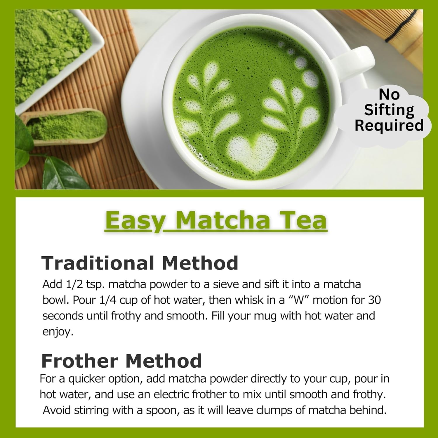 Cherie Sweet Heart Organic Matcha Green Tea Powder - Premium Culinary Grade, Authentic Japanese Origin, Antioxidant-Rich, Gluten-Free, Vegan – Perfect for Lattes, Cooking, Baking & Smoothies – 16oz Resealable Bag