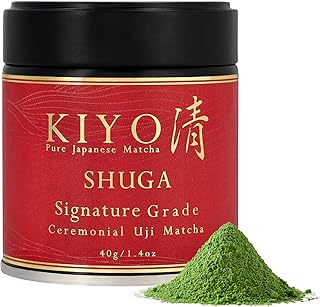 Kiyo Matcha Signature Grade Shuga Ceremonial Uji Matcha - Pure Japanese First Harvest Ceremonial Grade Matcha Green Tea Powder from Uji, Japan (40g/1.41oz)