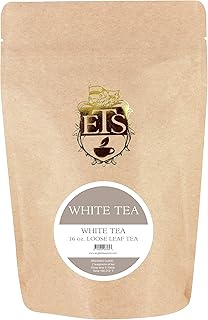White Tea Loose Leaf Tea Pouches - 4oz | Premium Pai Mu Tan Tea with Amber Brew Jammy Malty Flavor | Delicate Sun-Dried Leaves for Smooth Refreshing Hot