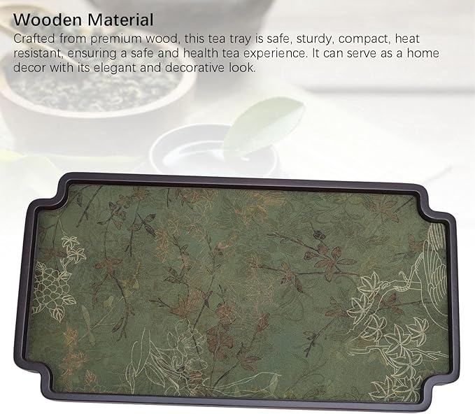 Chinese Style Wooden Gongfu Tea Tray Elegant Tea Table Serving Tray with Drainage Multifunctional Use for Home Office