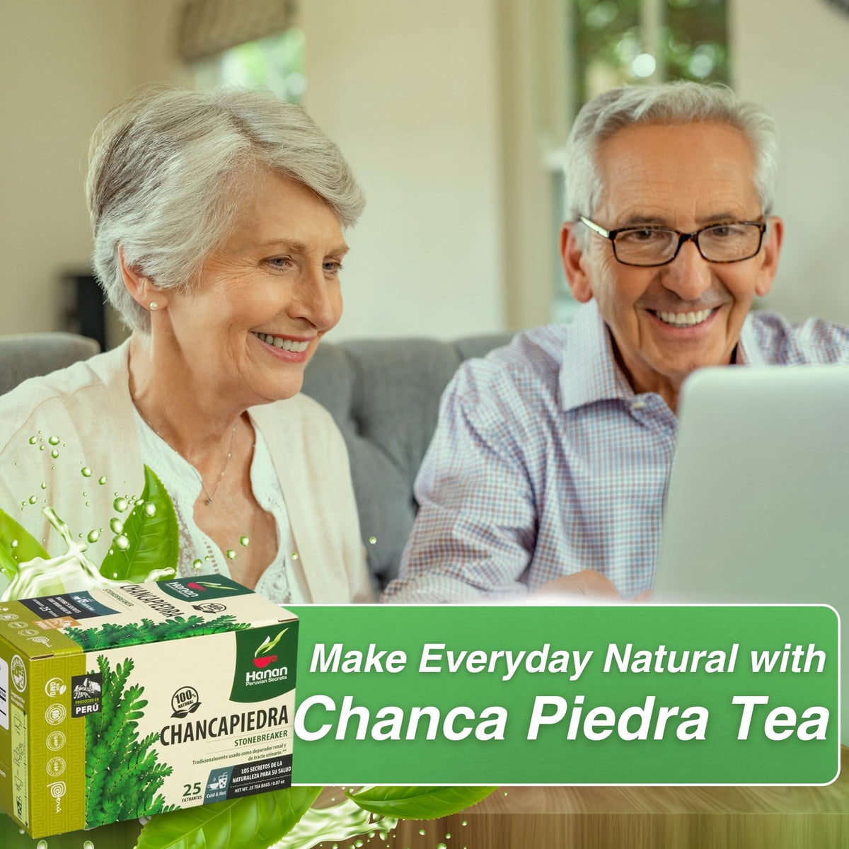 Peruvian Naturals Hanan Chanca Piedra Tea - 25 Teabags of Chanca Piedra Stone Breaker Tea Leaves Wild-Grown in Peru