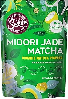 Suncore Foods Organic Midori Jade Matcha Powder, Green Food Coloring Powder, Gluten-Free, Non-GMO, 3.5oz