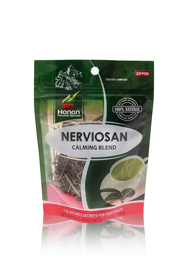 Hanan Peruvian Secrets Nerviosan Herbal Tea – 100% Natural Blend, 1.76oz / 50g
