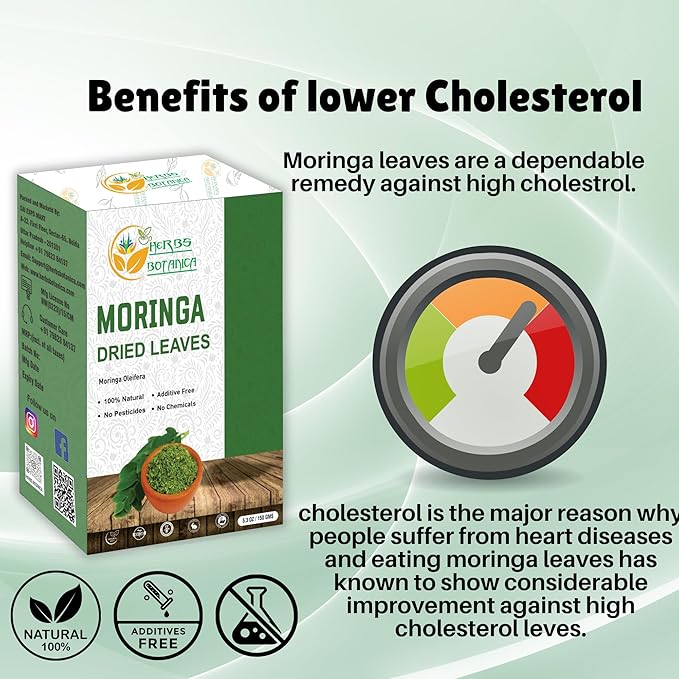 Herbs Botanica Dried Moringa Leaves Tea Leaf Hojas De Moringa Nutrient-Rich Herbal Tea Infusion for Immunity, Energy