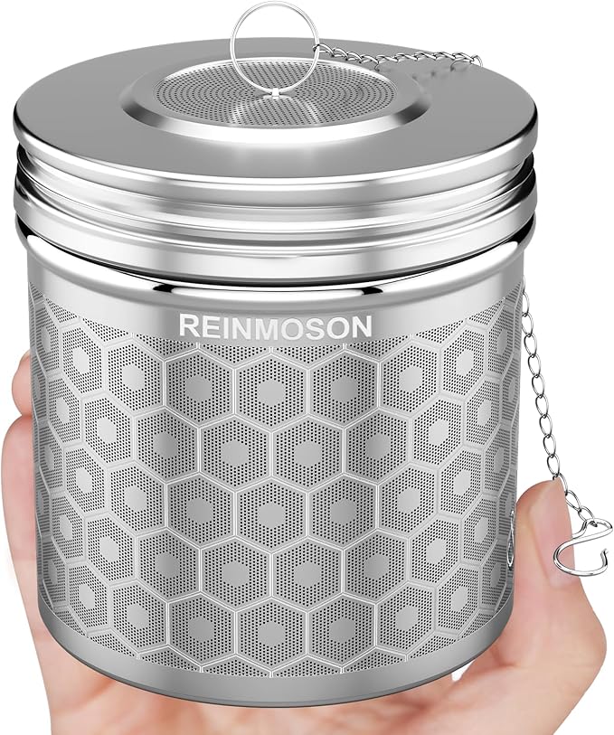 Reinmoson Extra Large Tea Infuser for Loose Tea & Spice Infuser for Cooking, Extra Fine Mesh Tea Strainers, 304 Stainless Steel Steeper for Black Tea, Rooibos, etc