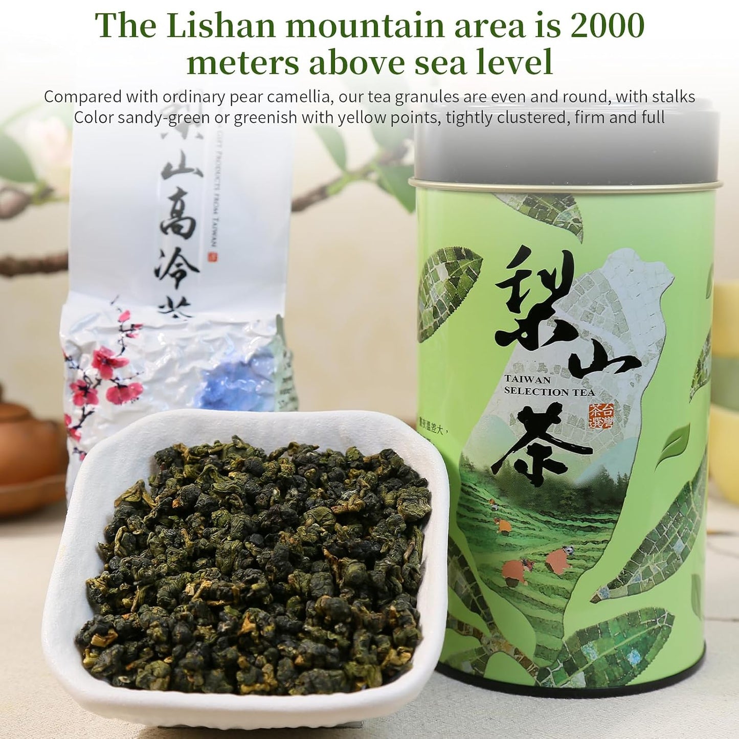 XIXICHA Lishan Oolong Tea Taiwan High Mountain Oolong Tea Loose Leaf Taiwan Lishan Tea Taiwaness Gaoshan Ulong Tea Formosa （120 cups）梨山茶 梨山高冷茶 台湾茶 台湾高山茶 乌龙茶 5.3oz/150g
