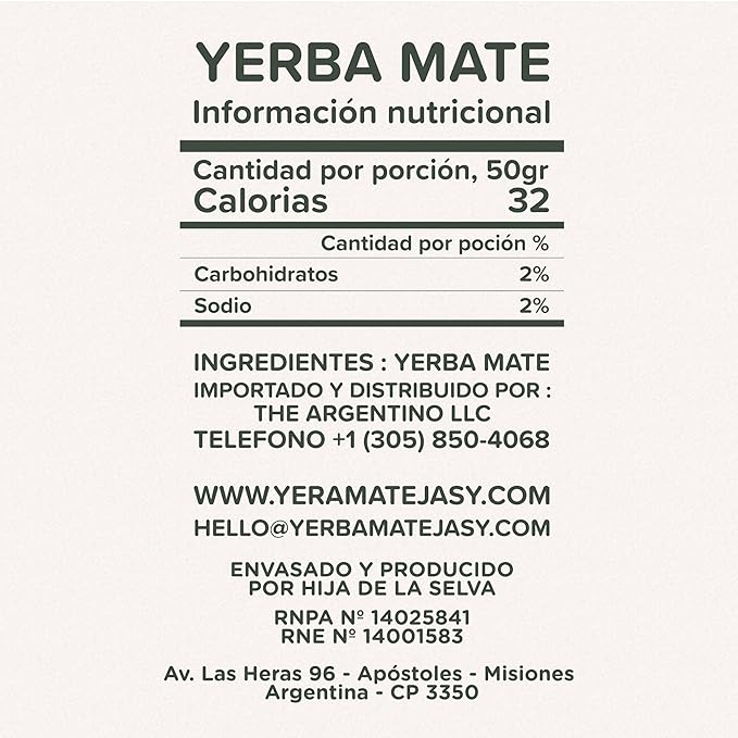 Jasy Yerba Mate Tea – Agroecological, Loose Leaf, Naturally Aged 24 Months, Unsmoked, Gluten-Free, Vegan – 2.2 lb (35.27 oz) Cloth Bag