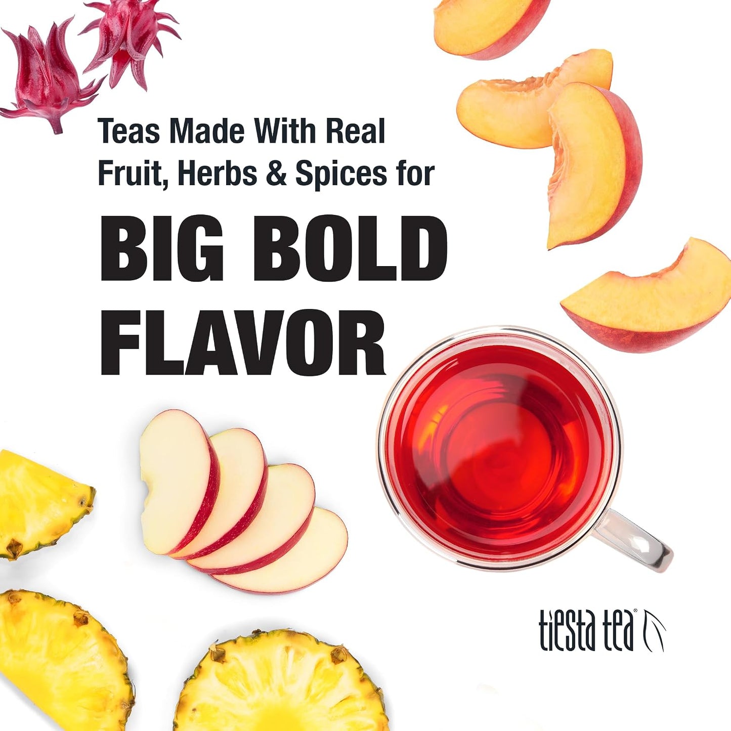 Tiesta Tea - Peach Party, Peach Hibiscus Herbal Tea | Premium Loose Leaf Tea Blend, Non-Caffeinated Fruit Tea, Make Hot or Iced &amp; Up to 200 Cups, 16 oz Resealable Pouch