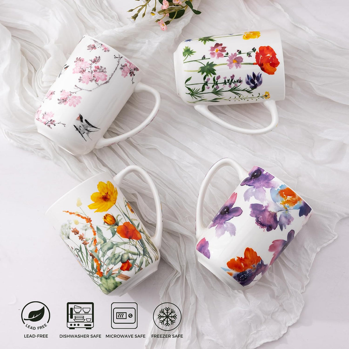 AmorArc Tea Cup With Infuser and Lid, 18oz Loose Leaf Tea Mug With Steeper