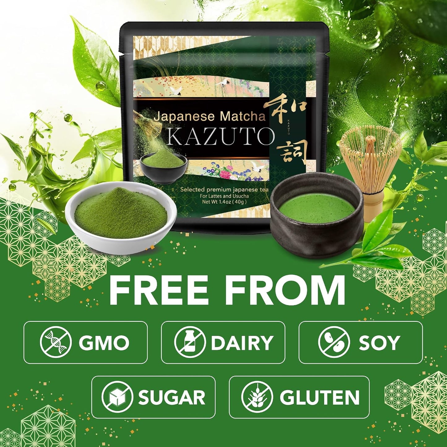 Kazuto Imperial Ceremonial Grade Matcha Green Tea Powder - Premium First Harvest Single Origin USDA Organic Gluten-Free Vegan, 100% Pure Unsweetened No Additives from Shizuoka 1.06oz