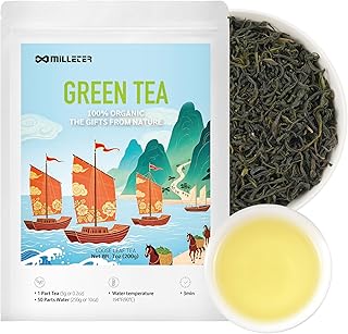 Maofeng Green Tea Loose Leaf (200g/7oz), Pure Natural, Low Caffeine & Gluten Free from Huangshan Anhui with Resealable Ziplock Pouch