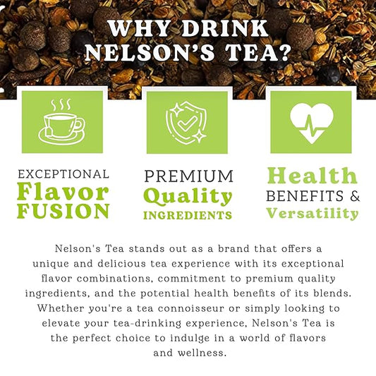 Nelson's Tea A&J's Root Beer - Sarsaparilla Root Herbal Loose Leaf Tea - Caffeine-Free
