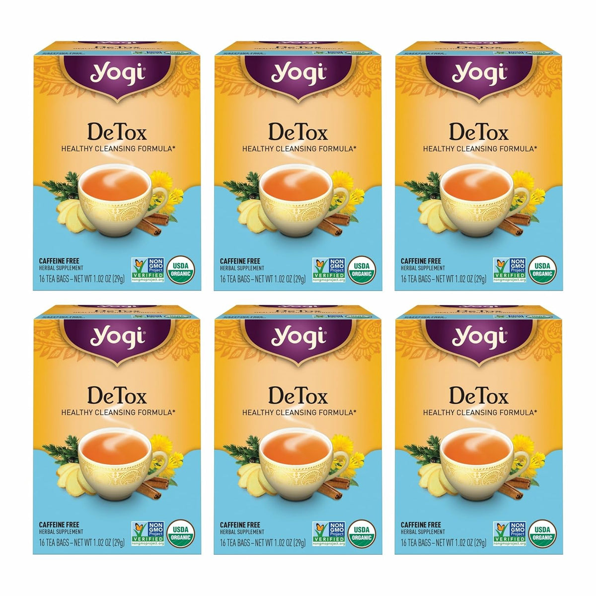 Yogi Tea Tea - 16 Tea Bags per Pack (6 Packs) - Organic Tea for Digestive & Circulation Support - Includes Burdock
